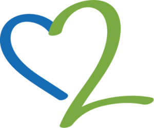 Branded image of blue and green heart
